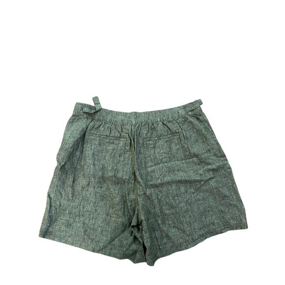 Athleta NWT Voyager Linen Shorts Sz 20 Olive Green Pull On - Picture 1 of 7